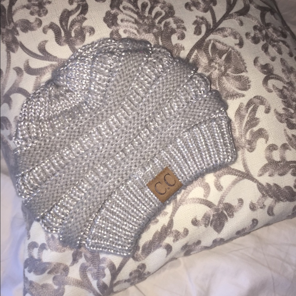 silver c.c. beanie